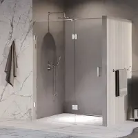 Brauer Void profielloze nisdeur 160cm met draaideur 70cm aan glas chroom