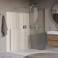 Brauer Oblivion inloopdouche helder glas 110cm met 30cm zijwand chroom