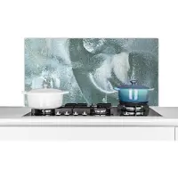 KitchenYeah Spatscherm keuken 100x50 cm - Kookplaat achterwand Acrylverf - Structuren - Abstract - Muurbeschermer - Spatwand fornuis - Hoogwaardig aluminium