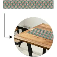 MuchoWow Tafelloper 180x30 cm - Tafelmat vinyl Bloemen - Retro - Patronen - Tafeldecoratie - Tafelversiering - Keuken decoratie - Tafel versiering