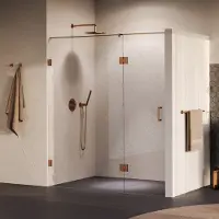 Brauer Void profielloze nisdeur 170cm met draaideur 70cm aan glas koper geborsteld PVD