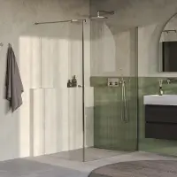 Brauer Oblivion inloopdouche helder glas 140cm met 40cm zijwand RVS geborsteld PVD