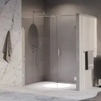 Brauer Void profielloze nisdeur 170cm met draaideur 70cm aan muur chroom
