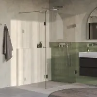 Brauer Void profielloze inloopdouche 130cm met 40cm zijwand RVS geborsteld PVD