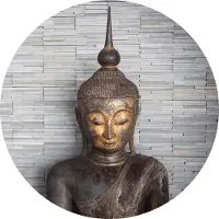 A.S. Création Fotobehang Thailand Buddha DD119189 Designwalls Blauw Vlies 140 x 140 cm (3 delen) Fotobehang online webshop