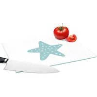 KitchenYeah Glazen Snijplank - 28x20 - Ster - Stippen - Pastel - Meiden - Jongens - Kids - Snijplanken Glas