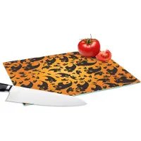 KitchenYeah Glazen Snijplank - 28x20 - Halloween - Oranje - Patronen - Snijplanken Glas