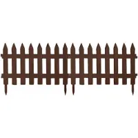 Prosperplast Tuinhekjes - 14x stuks - kunststof - 640 cm - bruin - borderrand - tuinafscheiding