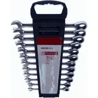 BOG 12-delige Ringratelsleutelset R07105012 - Met Ringratel - Plat - SW 8-19 mm - Moersleutel