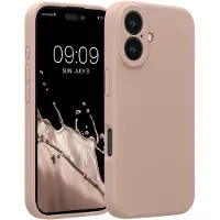 Kwmobile telefoonhoesje geschikt voor Apple iPhone 16 - TPU backcover met siliconen coating - Smartphone case in oudroze