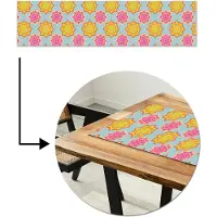MuchoWow Tafelloper 200x50 cm - Tafelmat vinyl Flower Power - Design - Hippie - Tafeldecoratie - Tafelversiering - Keuken decoratie - Tafel versiering