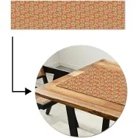 MuchoWow Tafelloper 200x50 cm - Tafelmat vinyl Patronen - Vintage - Bloem - Oranje - Tafeldecoratie - Tafelversiering - Keuken decoratie - Tafel versiering