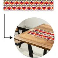 MuchoWow Tafelloper 150x30 cm - Tafelmat vinyl Retro - Flower Power - Vintage - Kleuren - Tafeldecoratie - Tafelversiering - Keuken decoratie - Tafel versiering
