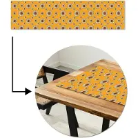 MuchoWow Tafelloper 200x50 cm - Tafelmat vinyl Patronen - Vintage - Bloemen - Geel - Tafeldecoratie - Tafelversiering - Keuken decoratie - Tafel versiering