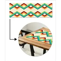 MuchoWow Tafelloper 150x50 cm - Tafelmat vinyl Retro - Strepen - Design - Seventies - Tafeldecoratie - Tafelversiering - Keuken decoratie - Tafel versiering
