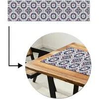 MuchoWow Tafelloper 200x50 cm - Tafelmat vinyl Bloemen - Retro - Design - Tafeldecoratie - Tafelversiering - Keuken decoratie - Tafel versiering