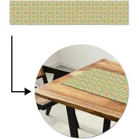 MuchoWow Tafelloper 200x40 cm - Tafelmat vinyl Boho - Patronen - Mandala - Bloemen - Tafeldecoratie - Tafelversiering - Keuken decoratie - Tafel versiering