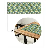 MuchoWow Tafelloper 150x50 cm - Tafelmat vinyl Retro - Design - Jaren 70 - Bloem - Tafeldecoratie - Tafelversiering - Keuken decoratie - Tafel versiering