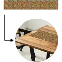 MuchoWow Tafelloper 180x30 cm - Tafelmat vinyl Patroon - Jaren 70 - Retro - Bubbel - Tafeldecoratie - Tafelversiering - Keuken decoratie - Tafel versiering