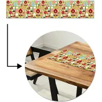 MuchoWow Tafelloper 150x30 cm - Tafelmat vinyl Patronen - Bloemen - Kleuren - Tafeldecoratie - Tafelversiering - Keuken decoratie - Tafel versiering