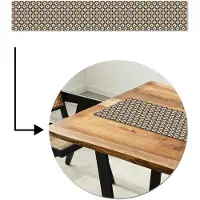 MuchoWow Tafelloper 180x30 cm - Tafelmat vinyl Patroon - Cirkel - Retro - Tafeldecoratie - Tafelversiering - Keuken decoratie - Tafel versiering