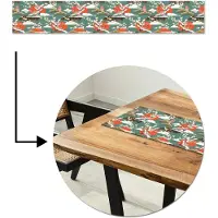 MuchoWow Tafelloper 180x30 cm - Tafelmat vinyl Kraanvogel - Sakura - Zon - Patronen - Tafeldecoratie - Tafelversiering - Keuken decoratie - Tafel versiering