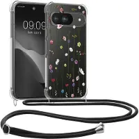 Kwmobile telefoonhoesje geschikt voor Google Pixel 9 / Pixel 9 Pro - Hoesje met telefoonkoord - Back cover voor smartphone - Case in meerkleurig / transparant