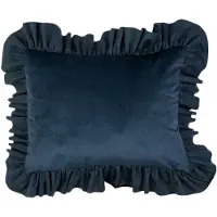 Mars & More kussen fluweel rouche navy 35x45cm