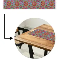 MuchoWow Tafelloper 180x30 cm - Tafelmat vinyl Design - Flower Power - Kleuren - Tafeldecoratie - Tafelversiering - Keuken decoratie - Tafel versiering
