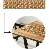 MuchoWow Tafelloper 200x40 cm - Tafelmat vinyl Bloemen - Vintage - Patronen - Tafeldecoratie - Tafelversiering - Keuken decoratie - Tafel versiering