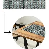 MuchoWow Tafelloper 200x40 cm - Tafelmat vinyl Retro - Bloem - Patronen - Tafeldecoratie - Tafelversiering - Keuken decoratie - Tafel versiering