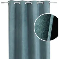 Molecule Finesse Thermisch verduisterend gordijn Alina Aqua met ringen teal
