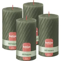 Bolsius stompkaars Rustiek gedraaid (Ø6,8x13 cm) (set van 4)