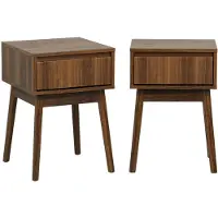 Sweeek Nachtkastje hout decor 1 lade (set van 2) Walnoot