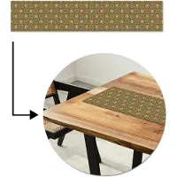 MuchoWow Tafelloper 150x30 cm - Tafelmat vinyl Bloemen - Vintage - Patronen - Bohemian - Mandala - Tafeldecoratie - Tafelversiering - Keuken decoratie - Tafel versiering