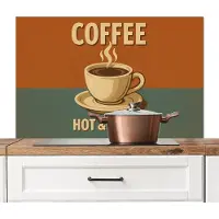 KitchenYeah Spatscherm keuken 100x65 cm - Kookplaat achterwand Koffie - Kop - Vintage - Quote - Muurbeschermer - Spatwand fornuis - Hoogwaardig aluminium