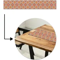 MuchoWow Tafelloper 180x30 cm - Tafelmat vinyl Patroon - Hippie - Oranje - Tafeldecoratie - Tafelversiering - Keuken decoratie - Tafel versiering