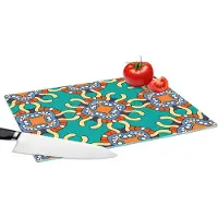 KitchenYeah Glazen Snijplank - 39x28 - Patronen - Abstract - Groen - Snijplanken Glas