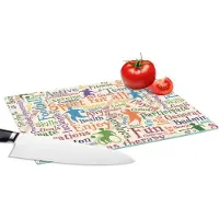 KitchenYeah Glazen Snijplank - 28x20 - Patroon - Sport - Alfabet - Quotes - Snijplanken Glas