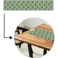 MuchoWow Tafelloper 150x30 cm - Tafelmat vinyl Retro - Design - Jaren 70 - Bloem - Tafeldecoratie - Tafelversiering - Keuken decoratie - Tafel versiering
