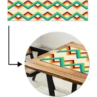 MuchoWow Tafelloper 200x50 cm - Tafelmat vinyl Retro - Strepen - Design - Seventies - Tafeldecoratie - Tafelversiering - Keuken decoratie - Tafel versiering