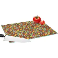 KitchenYeah Glazen Snijplank - 39x28 - Patroon - Jaren 70 - Retro - Bubbel - Snijplanken Glas