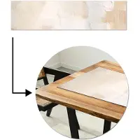 MuchoWow Tafelloper 200x50 cm - Tafelmat vinyl Kunst - Wit - Beige - Modern - Tafeldecoratie - Tafelversiering - Keuken decoratie - Tafel versiering
