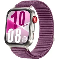 Strap-it Wave nylon bandje met klittenbandsluiting - geschikt voor Huawei Watch Fit 3 / Watch Fit 4 / Watch Fit 4 Pro / Watch Fit 5 / Watch Fit 5 Pro (plum paars)