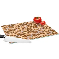 KitchenYeah Glazen Snijplank - 39x28 - Dierenprint - Panter - Bruin - Patronen - Snijplanken Glas