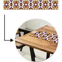 MuchoWow Tafelloper 180x30 cm - Tafelmat vinyl Design - Lijn - Retro - Tafeldecoratie - Tafelversiering - Keuken decoratie - Tafel versiering