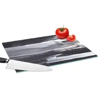 KitchenYeah Glazen Snijplank - 39x28 - Verf - Zwart - Design - Snijplanken Glas