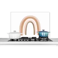 KitchenYeah Spatscherm keuken 80x55 cm - Kookplaat achterwand Abstract - Kunst - Regenboog - Patroon - Muurbeschermer - Spatwand fornuis - Hoogwaardig aluminium