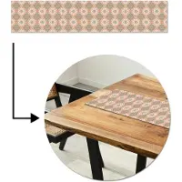 MuchoWow Tafelloper 150x30 cm - Tafelmat vinyl Bloemen - Mandala - Vintage - Patronen - Tafeldecoratie - Tafelversiering - Keuken decoratie - Tafel versiering