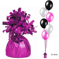 Haza 12 STUKS Ballon gewicht fuchsia donker roze.